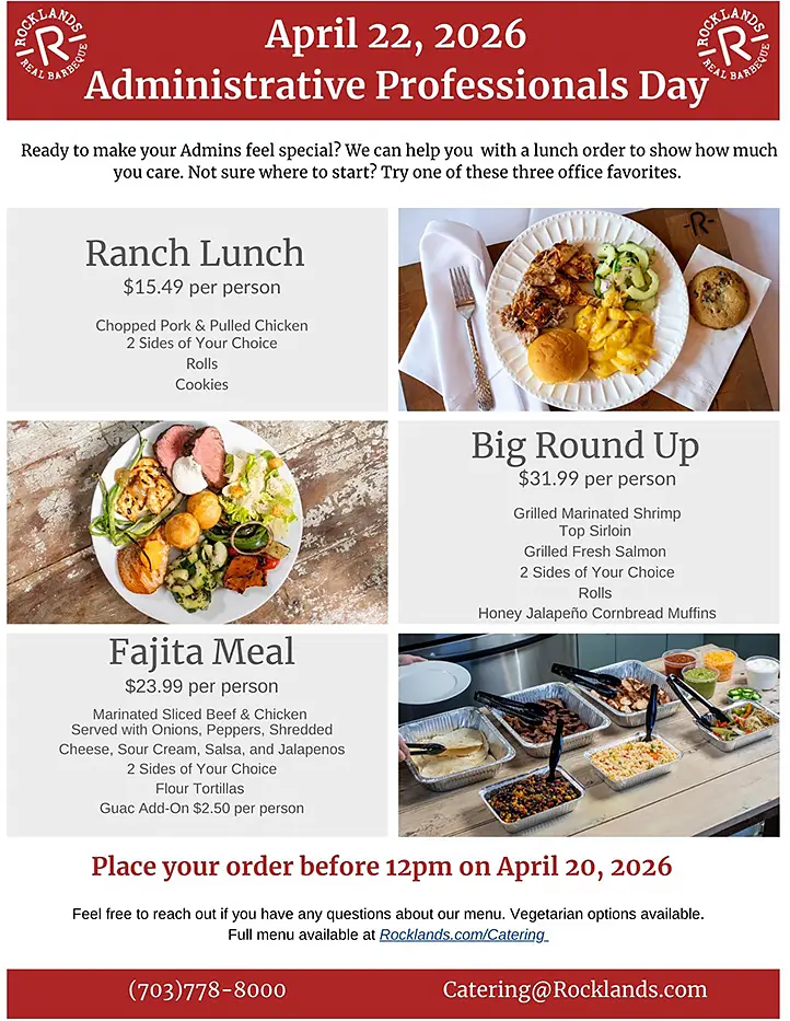 Administrative Professionals Day menu