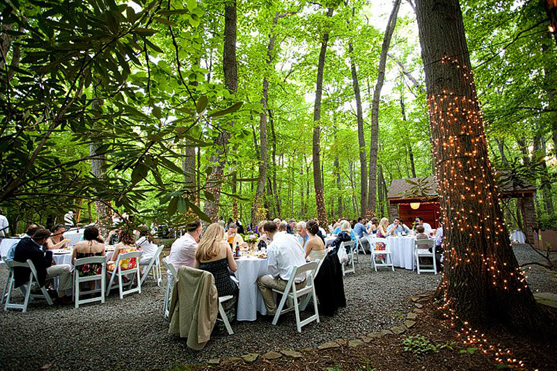 Catered wedding in the wood