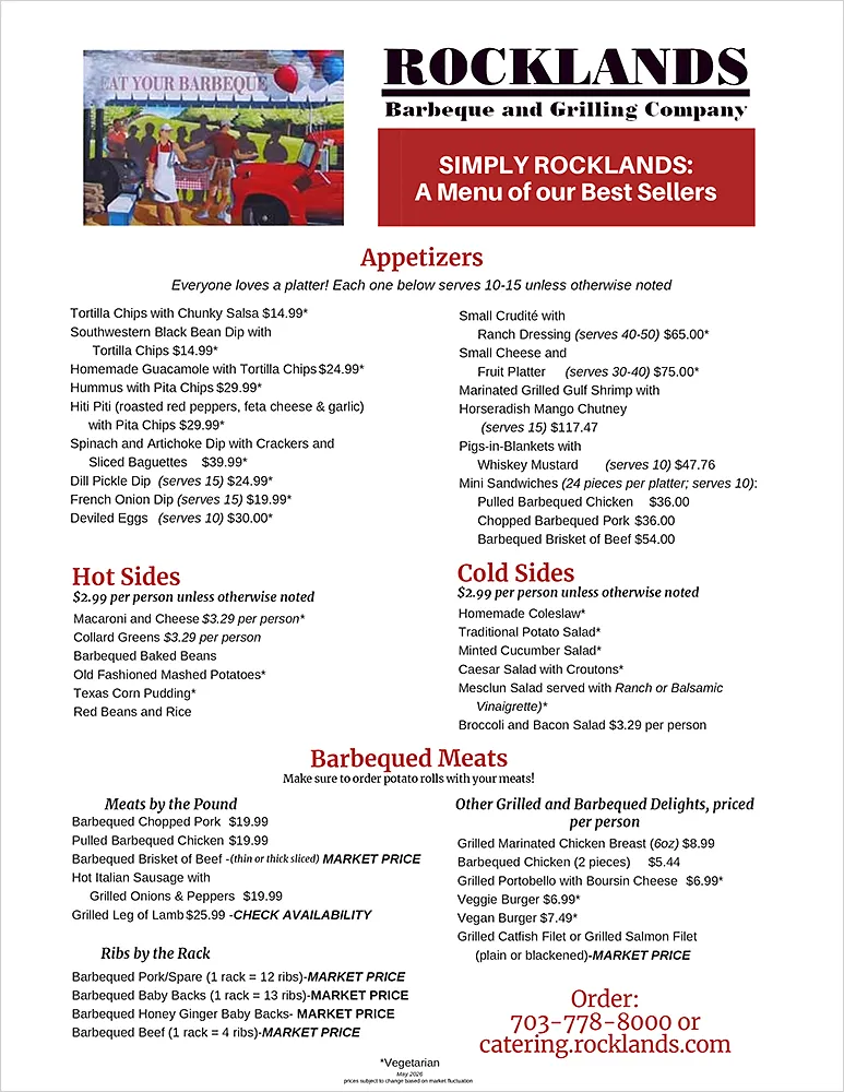 Simply Rocklands Catering Favorites