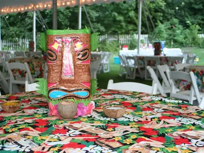 Rockland Catering Luau table decorations
