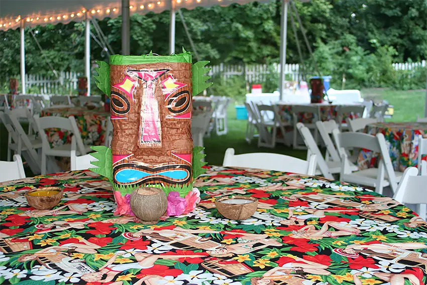 Rockland Catering Luau table decorations