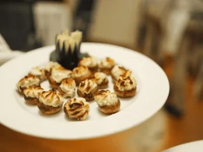 rocklands-catering-baked-mushroom-caps-boursin_1 Rocklands Catering baked mushroom caps with Boursin cheese