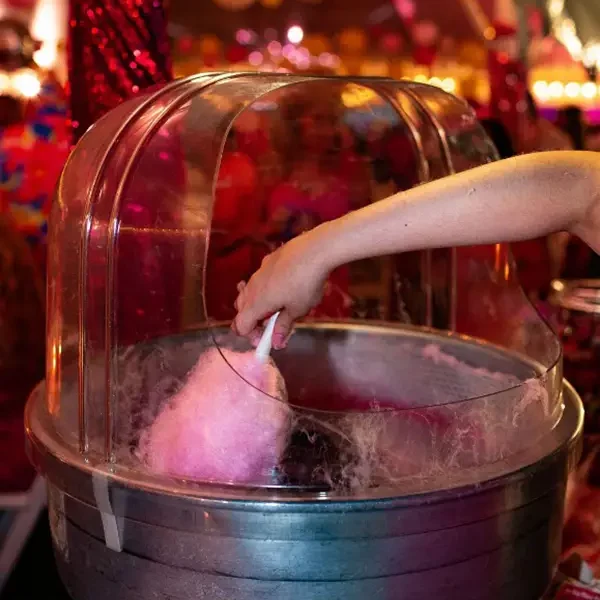 rocklands-catering-cotton-candy-at-party Cotton candy machine at catered event