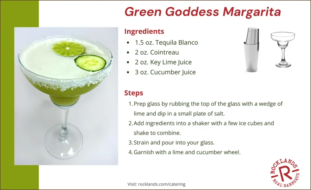 Rocklands Catering - Green Goddess Margarita Recipe Card