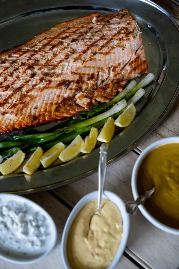 Grilled Salmon main course from Rocklands Catering