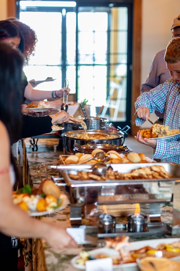 Guests enjoying Rocklands Catering buffet