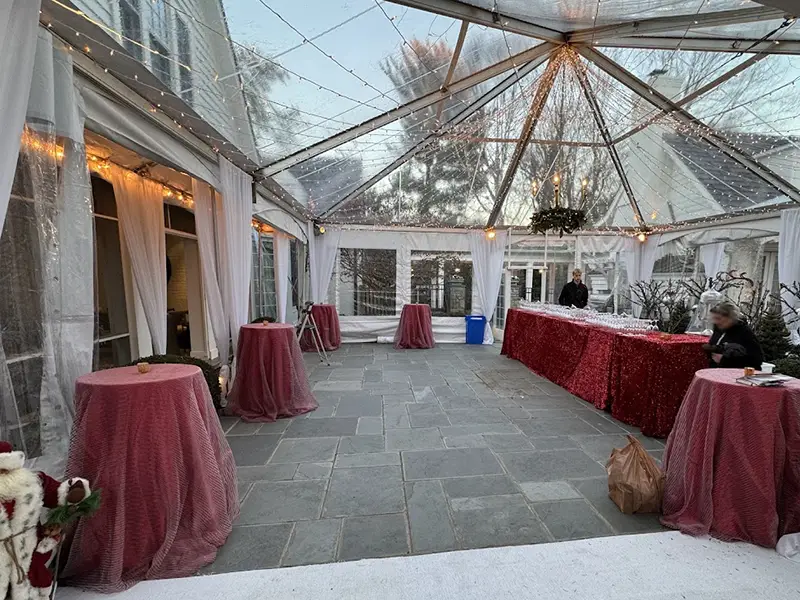 Rocklands catered party in home outdoor space