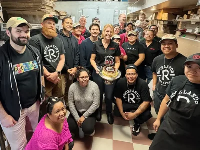 Rocklands Catering Team with cake