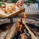 eating Rocklands sliders by the fire