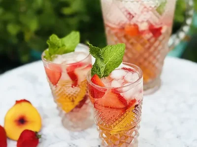 Strawberry Nectarine Rose Sangria recipe