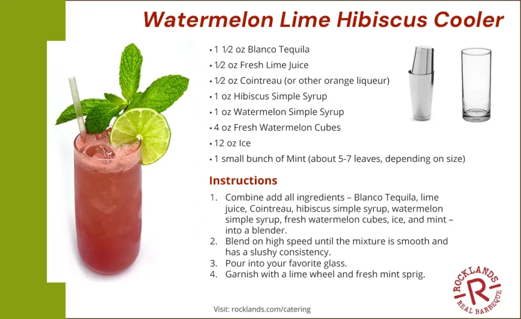 Watermelon Lime Hibiscus Cooler recipe card