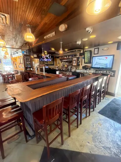 New bar at Arlington store made out of black walnut tree 