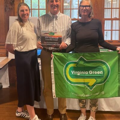 Bishop, John and Kim at 2024 Virginia Green Travel award recognition