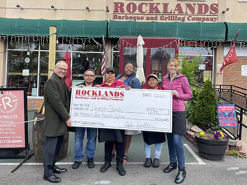 Rockland's donation check