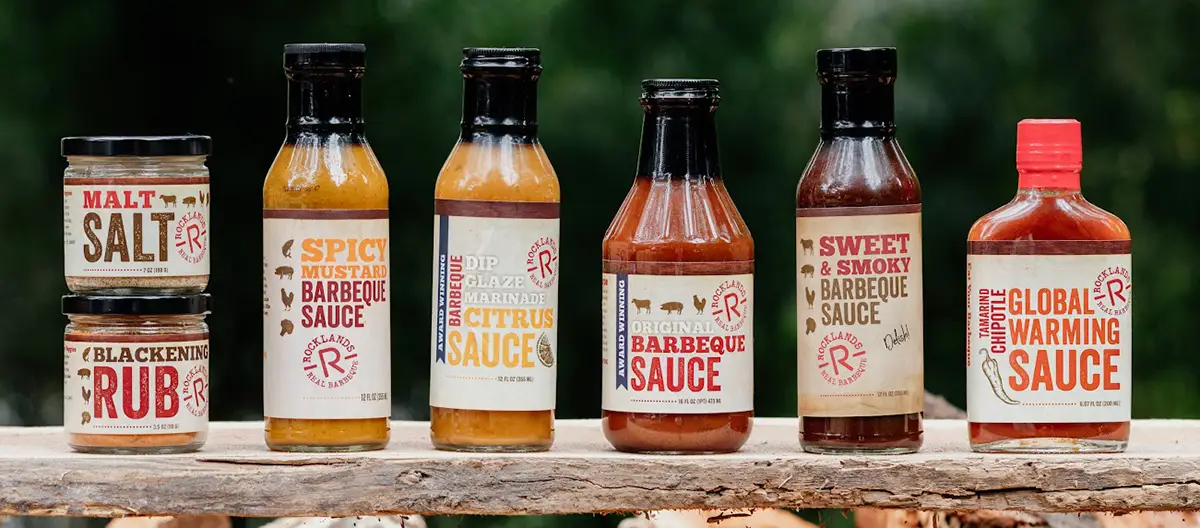 Rocklands variety of barbeque sauces and rubs