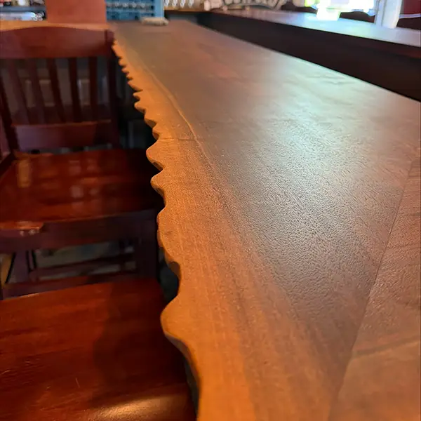 Top Edge detail of black walnut bar