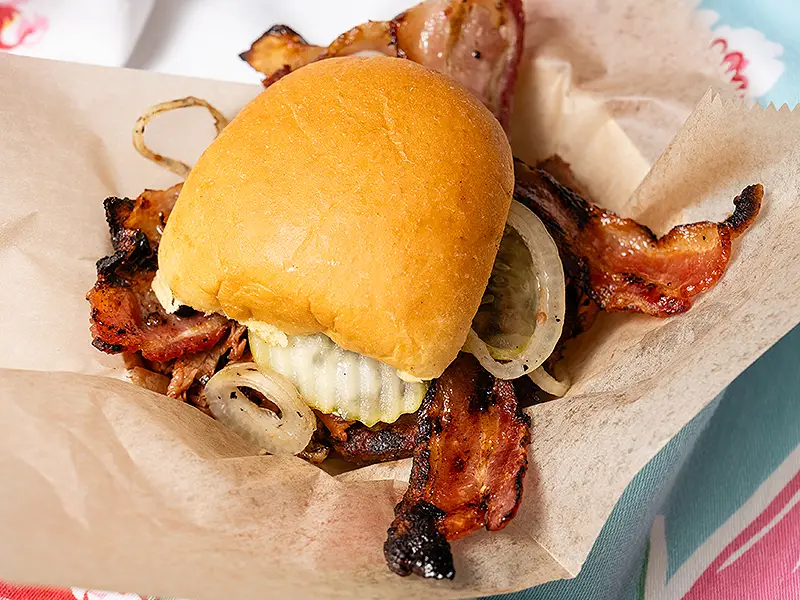 Rocklands sandwiches served on a potato roll