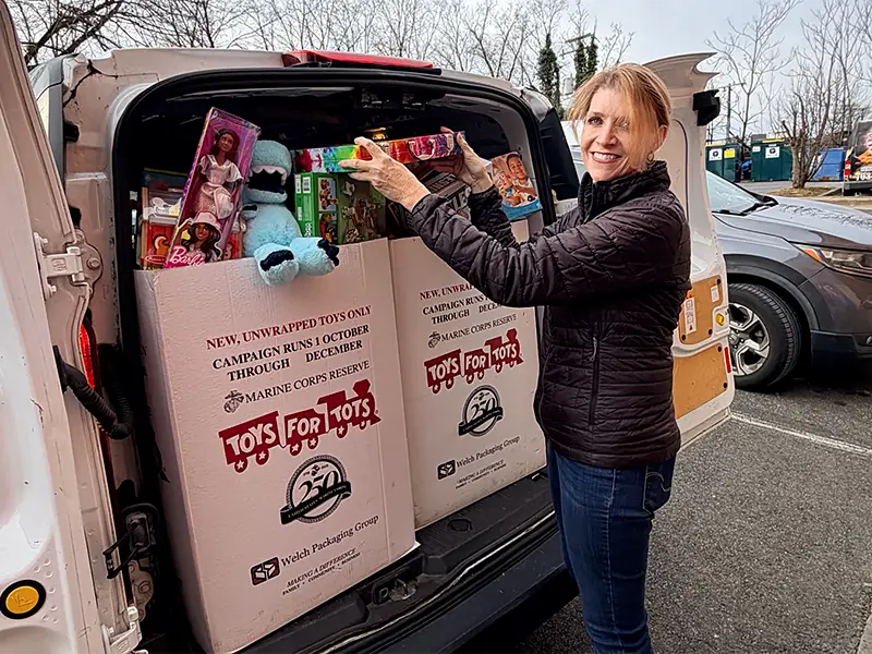 Toys for Tots donations from Rocklands